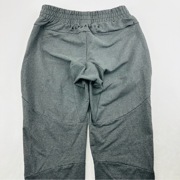 Alphalete Zipper Ankle Reflective Jogger Embroidered Back Waistband Heather Grey - Picture 10 of 13